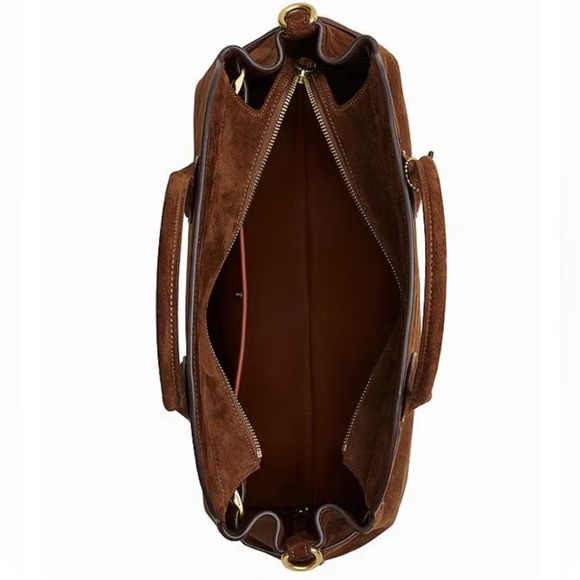 COACH
Soft Empire 40 Carryall Suede Satchel Bag Warm Brown SS - Picture 3 of 5